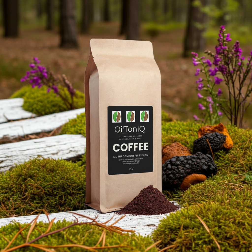 Mushroom Coffee Fusion Lion’s Mane & Chaga 16oz | Qi’ToniQ