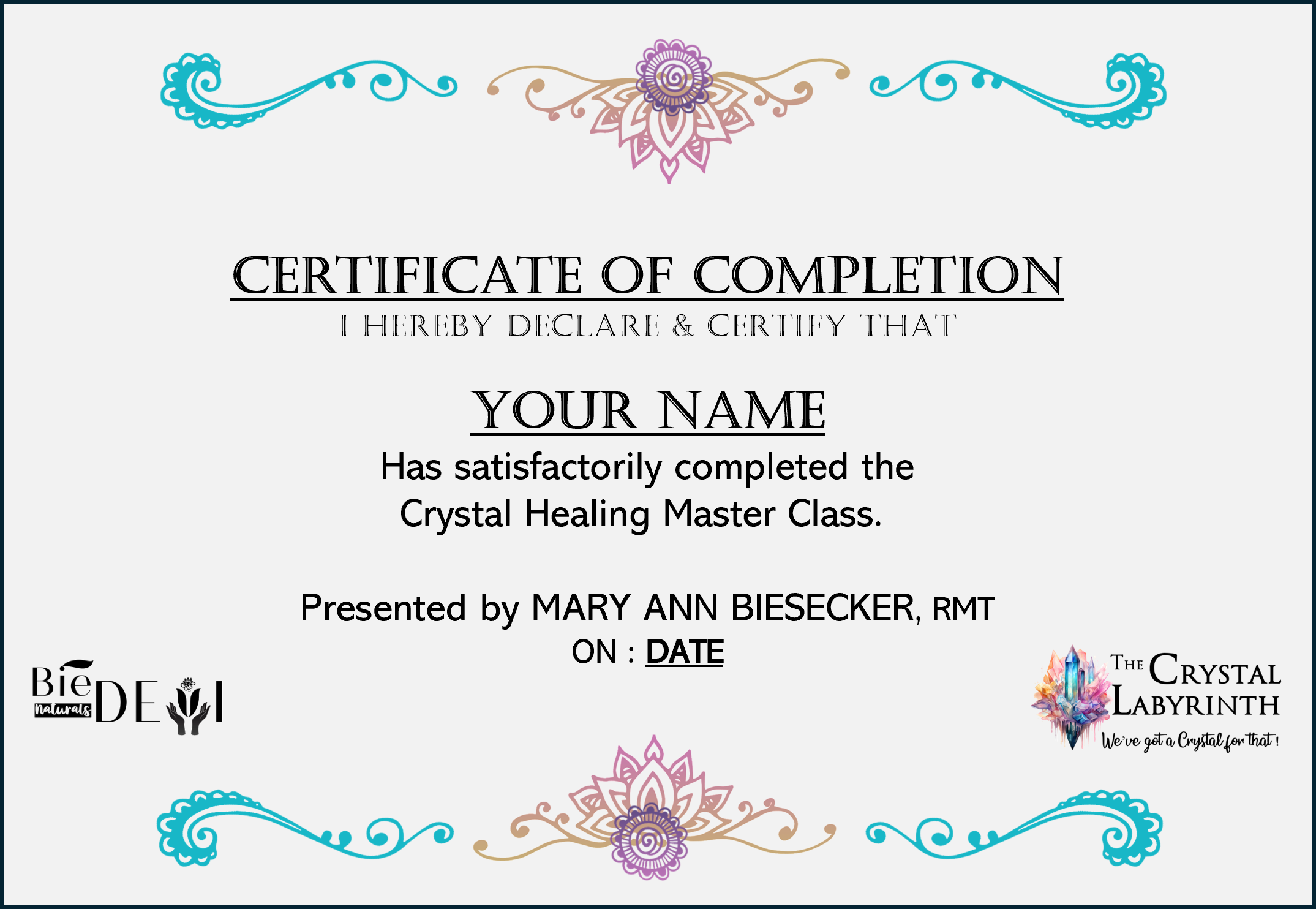 Crystal Healing Master Class Certification Course. Digital Download