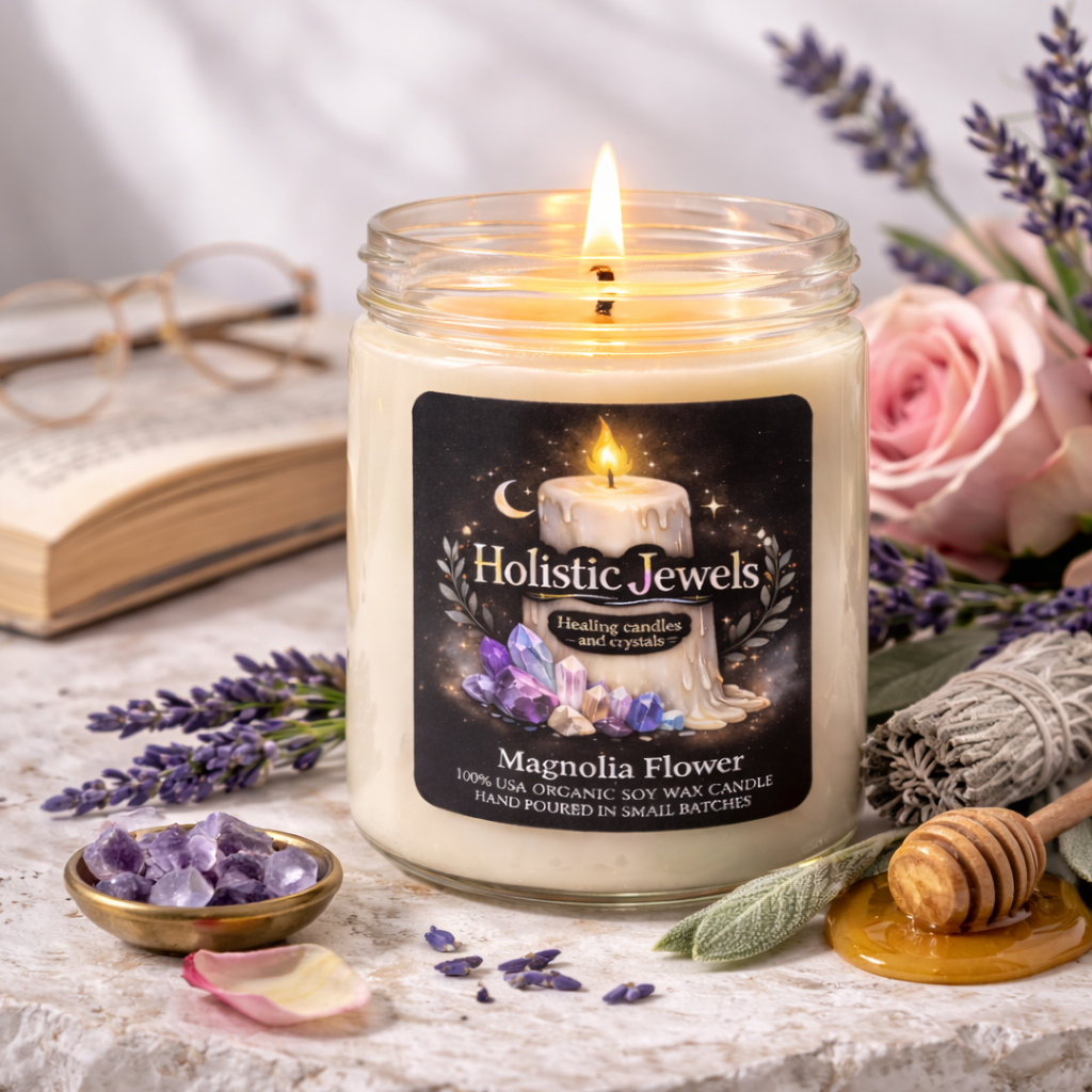 Holistic Jewels 16 oz Soy Candle – Hand Poured Aromatherapy Candle