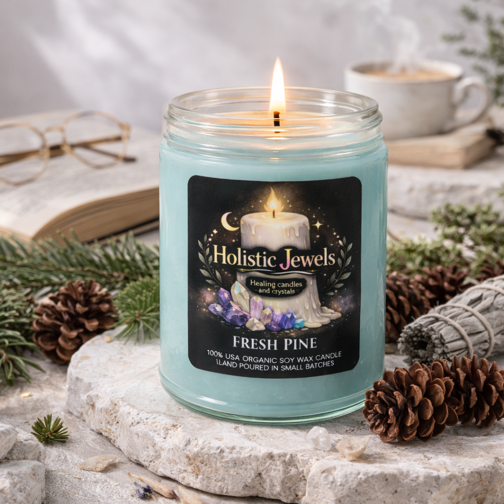 Holistic Jewels 9 oz Soy Candle – Hand Poured Aromatherapy Candle