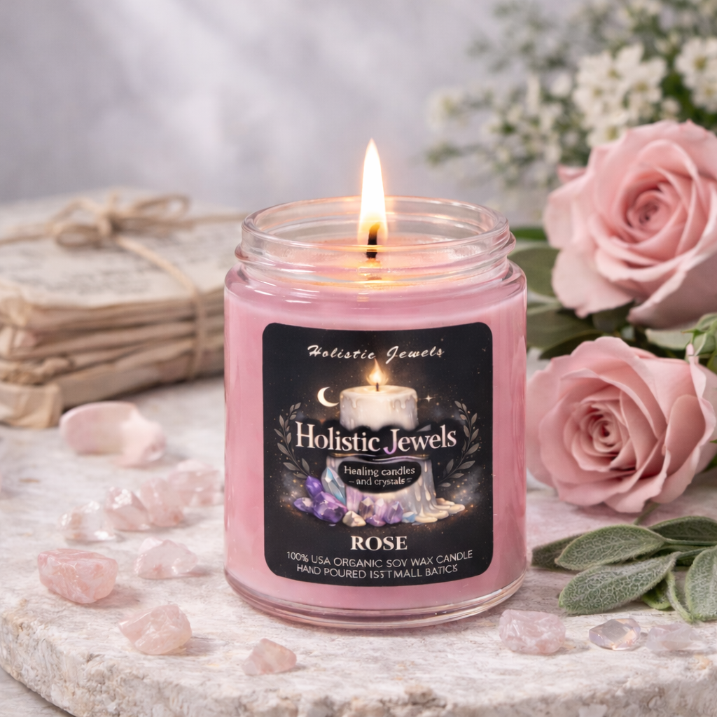 Holistic Jewels 4 oz Soy Candle – Hand Poured Aromatherapy Candle
