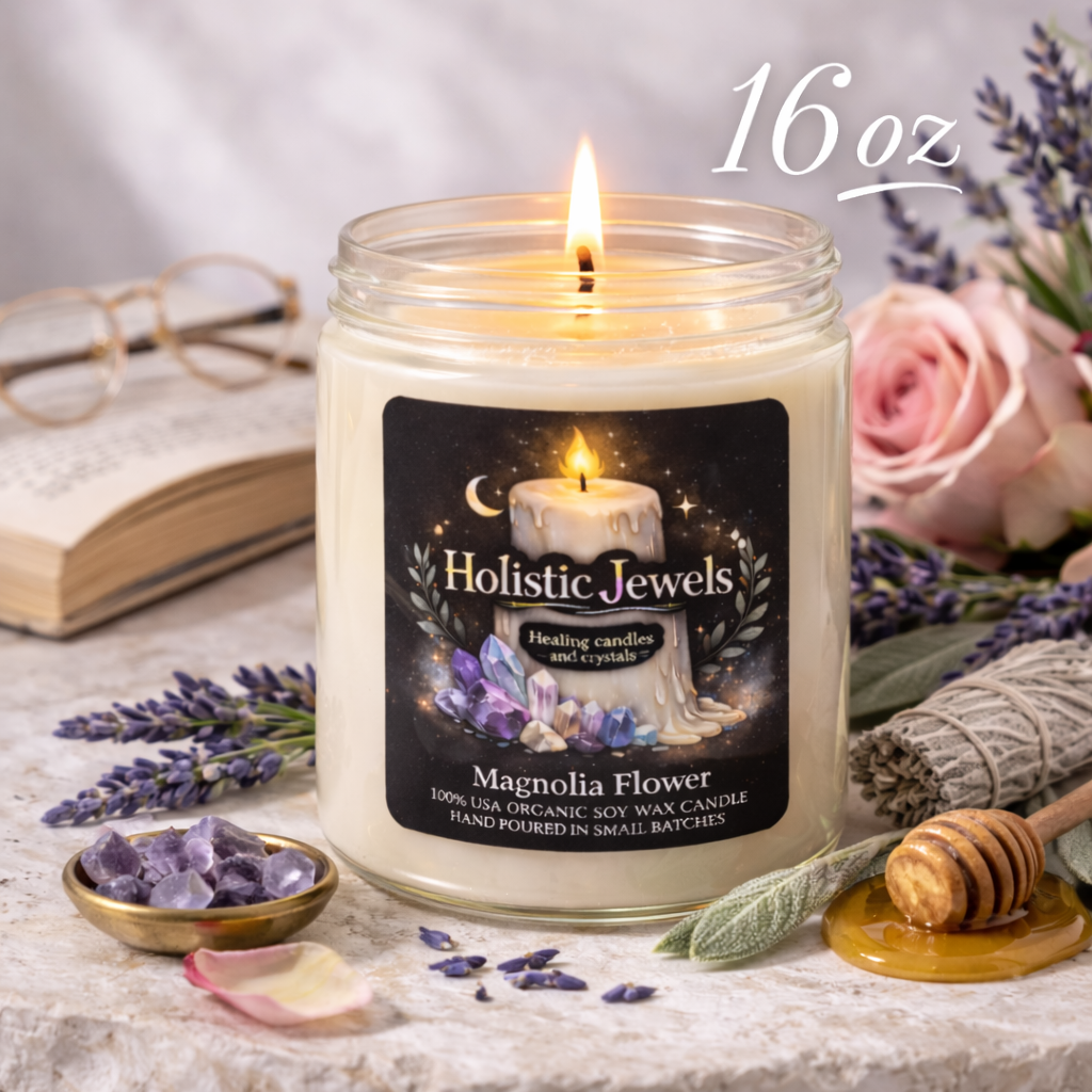 Holistic Jewels 16 oz Soy Candle – Hand Poured Aromatherapy Candle