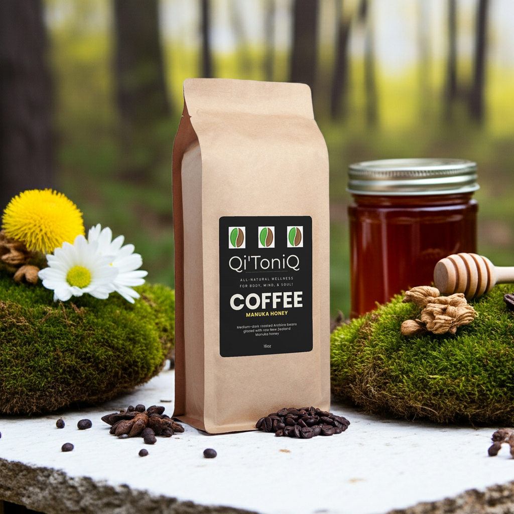 Manuka Honey Coffee 16oz | Qi’ToniQ