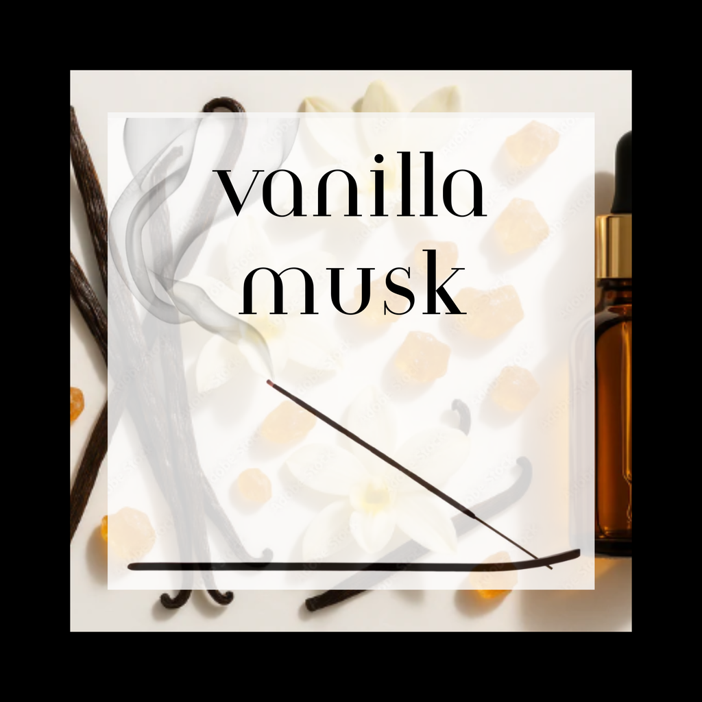 Vanilla Musk 11" Charcoal Incense Sticks - 12 Count, Pure Essential Oils & Charcoal, Clean 45-60 Minute Burn Time