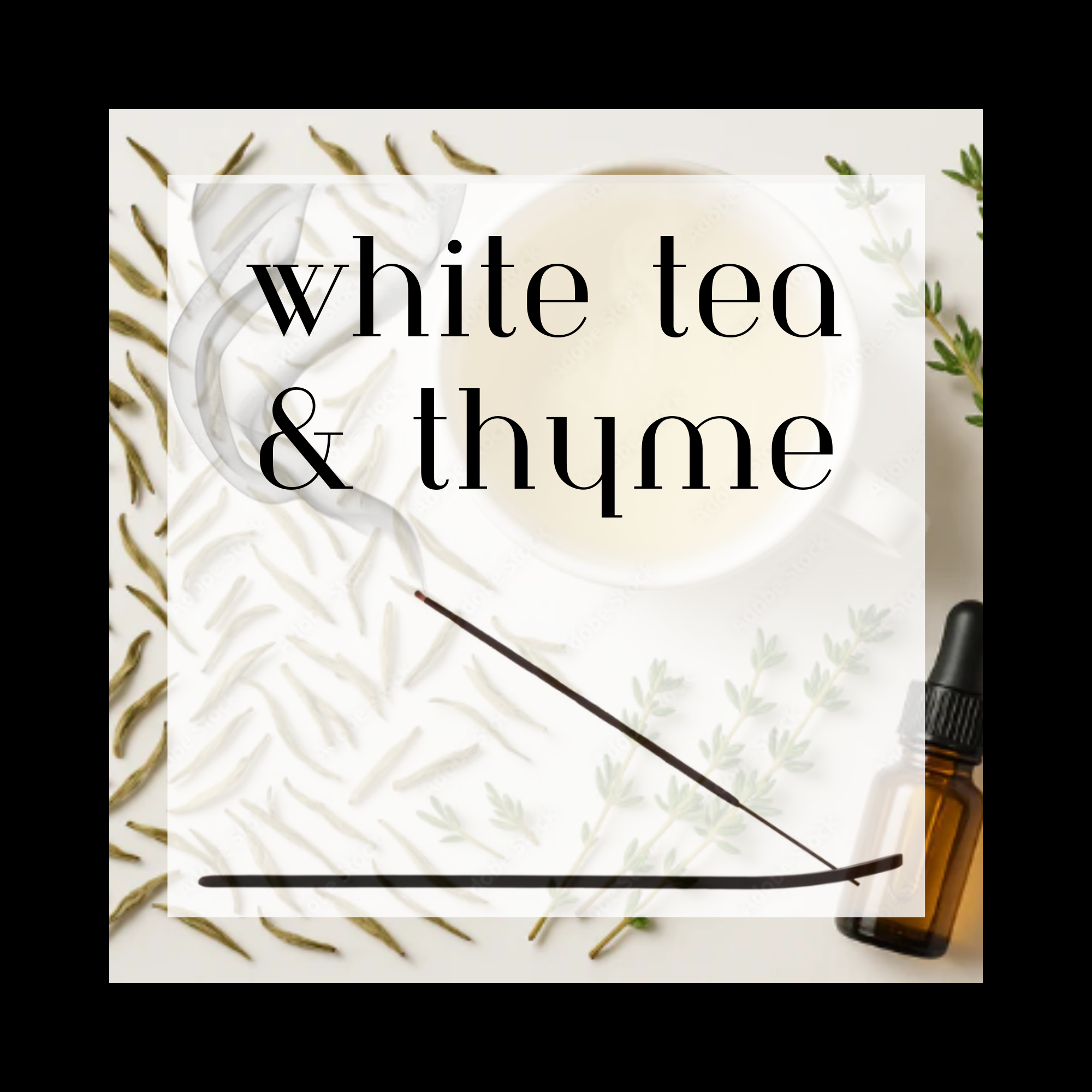 White Tea & Thyme 11" Charcoal Incense Sticks - 12 Count Pure Essential Oils Clean 45-60 Minute Burn Time