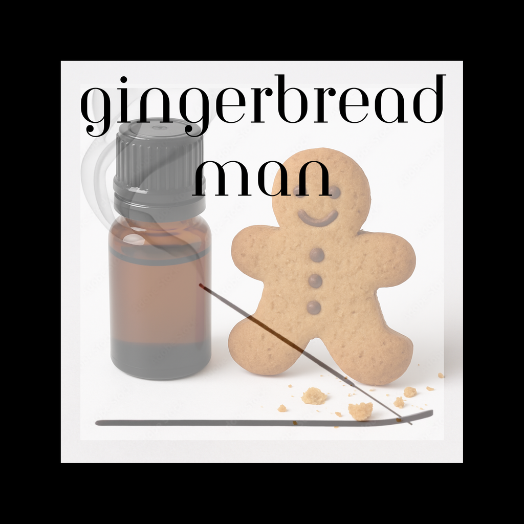 GINGERBREAD MAN - LIMITED EDITION HOLIDAY INCENSE 11" CHARCOAL STICKS 12 PACK CLEAN BURNING 1 HOUR TIME FRESH BAKED GINGERBREAD SCENT