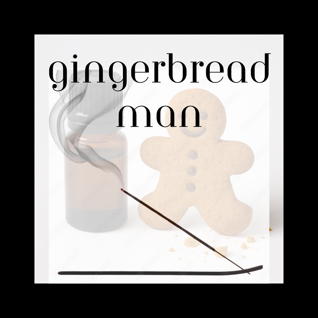 GINGERBREAD MAN - LIMITED EDITION HOLIDAY INCENSE 11" CHARCOAL STICKS 12 PACK CLEAN BURNING 1 HOUR TIME FRESH BAKED GINGERBREAD SCENT
