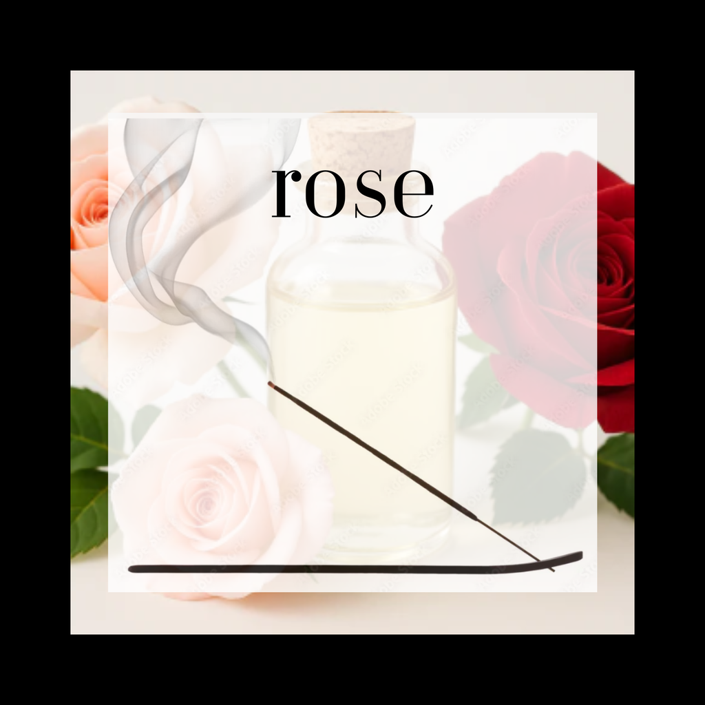 ROSE 11" CHARCOAL INCENSE STICKS - 12 Count Pure Essential Oils & Charcoal Clean 45-60 Minute Burn Time