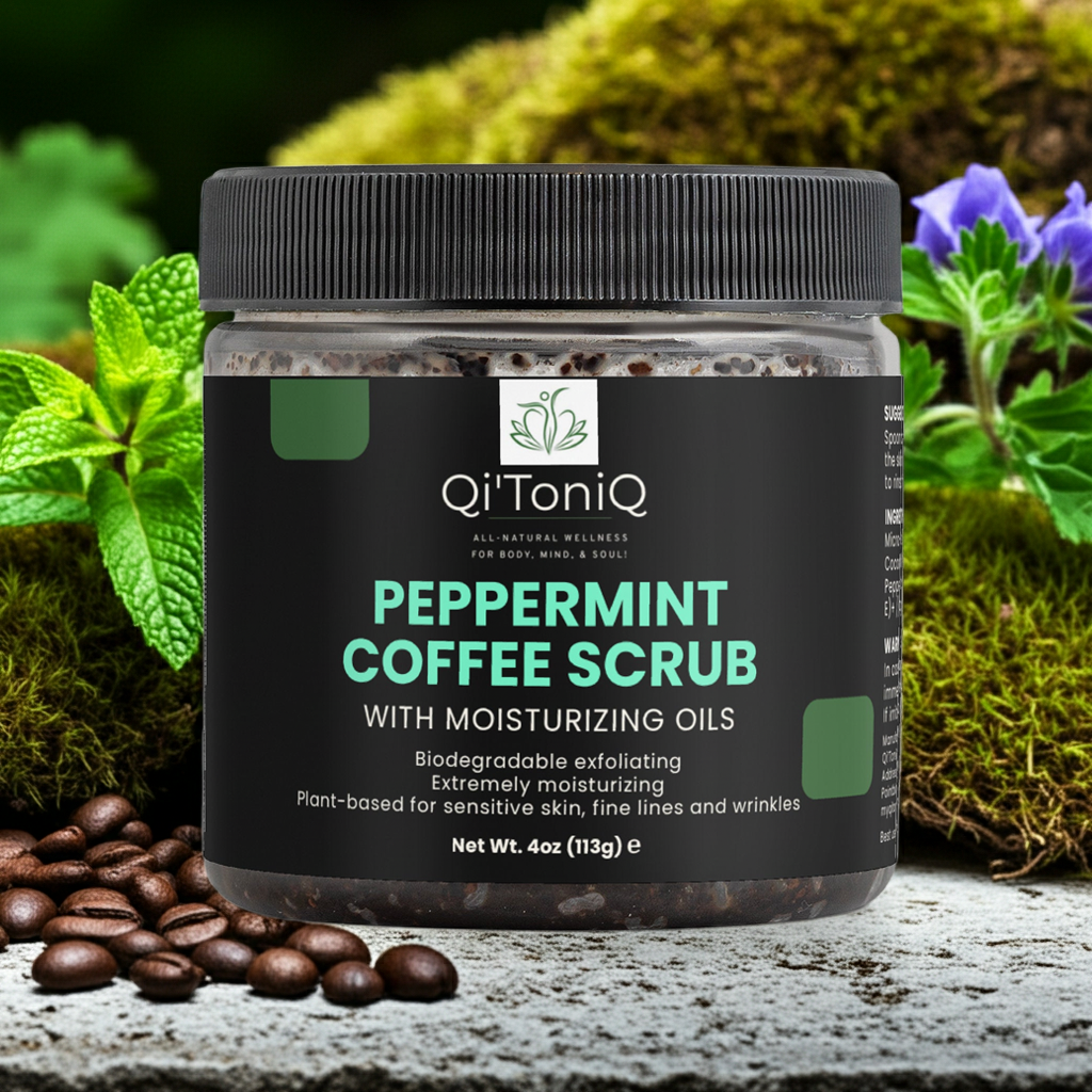 Peppermint Coffee Scrub | Qi’ToniQ